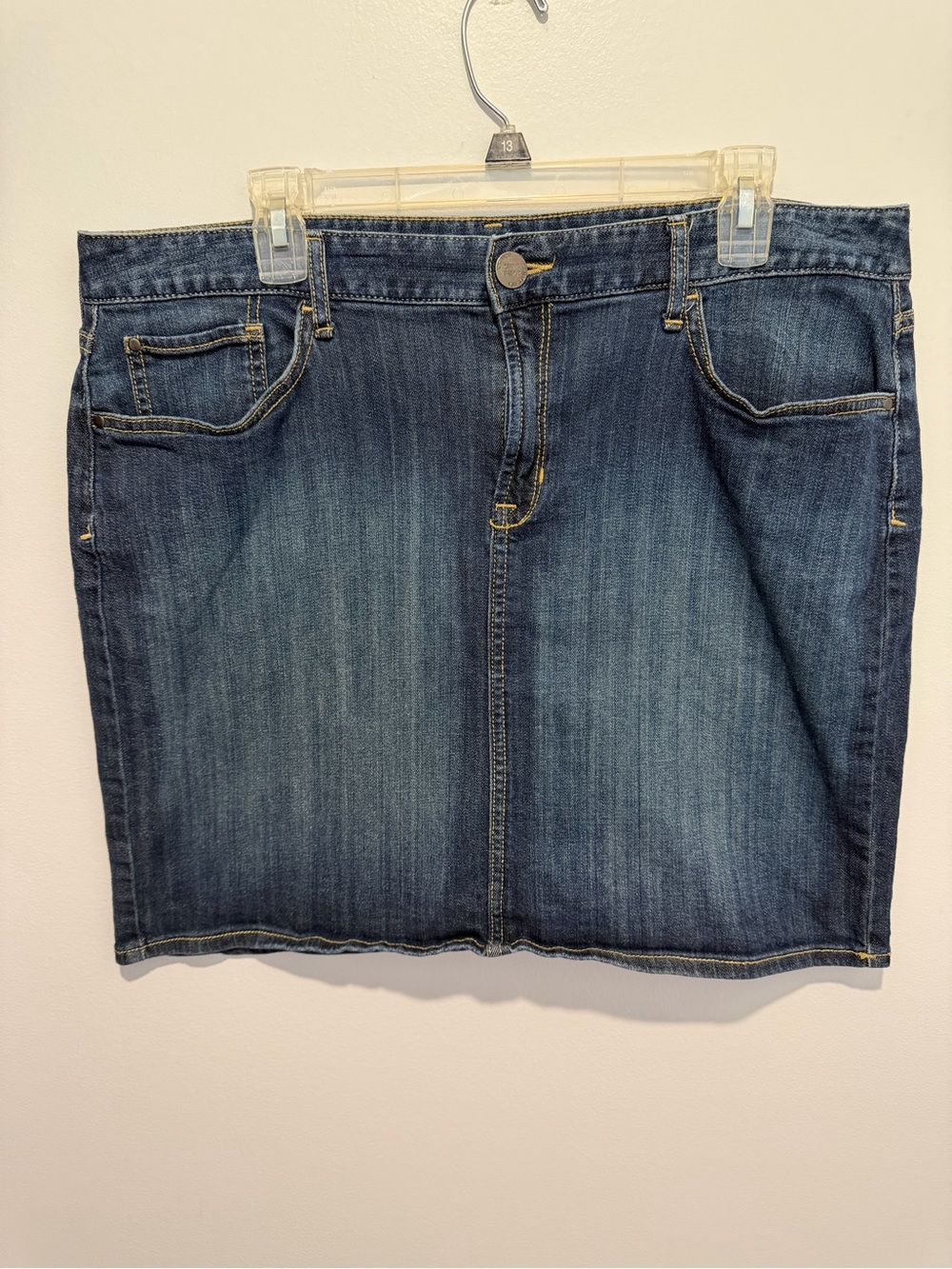 Eddie Bauer Dark Indigo Denim Skirt size 14.